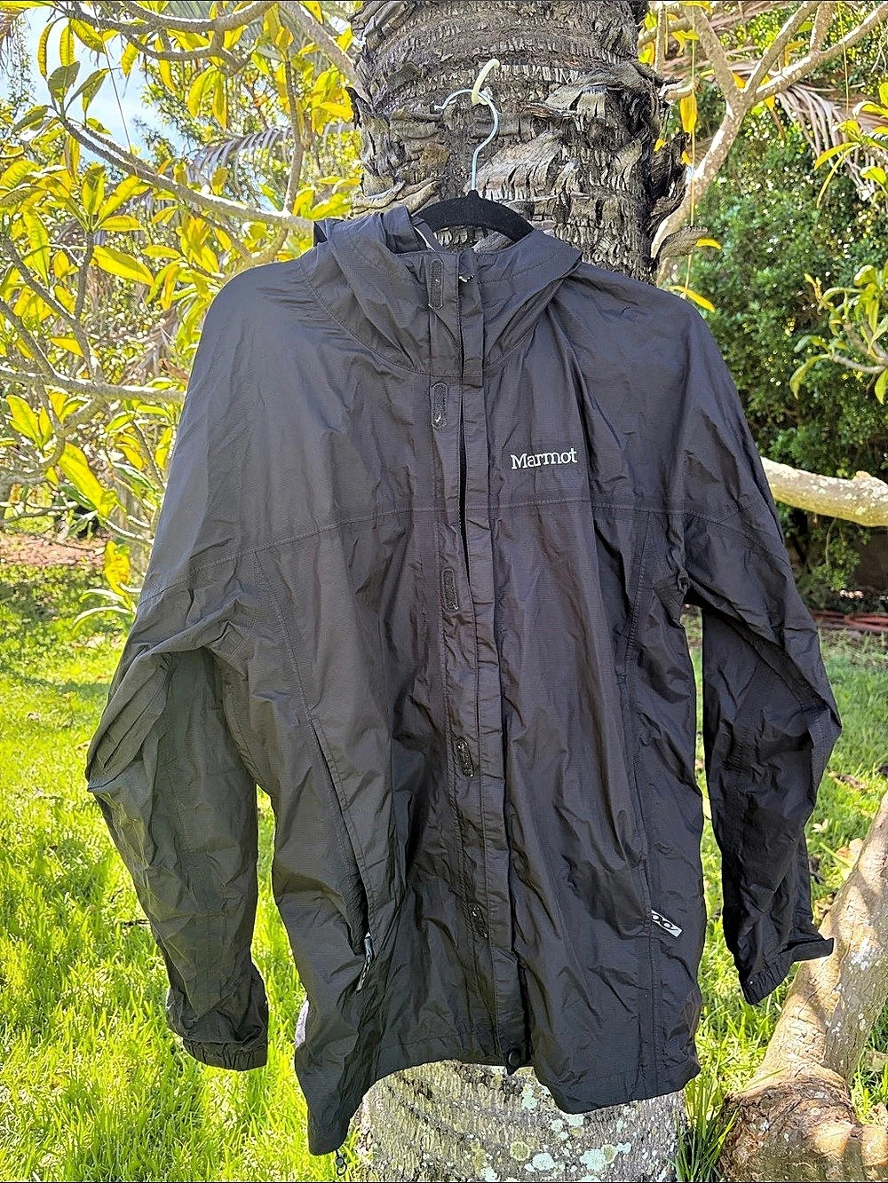 Marmot PreCip Jacket Men's Black Lightweight Hooded Jacket Size Large